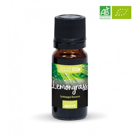 Huile essentielle de Lemongrass certifiée BIO - DIRECT NATURE